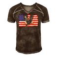 Eagle American Flag 4Th Of July Usa Merica Bird Lover Gift Men's Short Sleeve V-neck 3D Print Retro Tshirt Brown