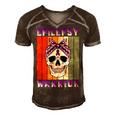 Epilepsy Warrior Skull Women Vintage Purple Ribbon Epilepsy Epilepsy Awareness Men's Short Sleeve V-neck 3D Print Retro Tshirt Brown