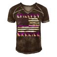 Epilepsy Warrior Usa Flag United States Flag Epilepsy Epilepsy Awareness Men's Short Sleeve V-neck 3D Print Retro Tshirt Brown