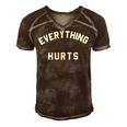 Everything Hurts Workout Gym Men's Short Sleeve V-neck 3D Print Retro Tshirt Brown