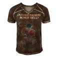 Expecting Dad 4Th Of July Twin Pregnancy Reveal Announcement Men's Short Sleeve V-neck 3D Print Retro Tshirt Brown