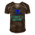 Extinct Is Forever Environmental Protection Whale Men's Short Sleeve V-neck 3D Print Retro Tshirt Brown