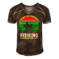 Father And Daughter Fishing Partners Father And Daughter Fishing Partners For Life Fishing Lovers Men's Short Sleeve V-neck 3D Print Retro Tshirt Brown