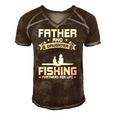 Father And Daughter Fishing Partners For Life Fishing Men's Short Sleeve V-neck 3D Print Retro Tshirt Brown