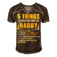 Father Grandpa 5 Things You Should Know About My Daddy Fathers Day 12 Family Dad Men's Short Sleeve V-neck 3D Print Retro Tshirt Brown