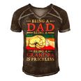 Father Grandpa Being A Dad Is An Honor Being A Grandpa Is Priceless114 Family Dad Men's Short Sleeve V-neck 3D Print Retro Tshirt Brown