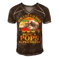 Father Grandpa Being A Dad Is An Honor Being A Pops Is Priceless 248 Family Dad Men's Short Sleeve V-neck 3D Print Retro Tshirt Brown