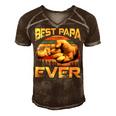 Father Grandpa Best Papa Ever Retro Vintage 54 Family Dad Men's Short Sleeve V-neck 3D Print Retro Tshirt Brown