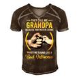 Father Grandpa For Men Funny Fathers Day They Call Me Grandpa 5 Family Dad Men's Short Sleeve V-neck 3D Print Retro Tshirt Brown