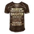 Father Grandpa I Dont Have A Step Daughter I Have A Freaking Awesome Daughter 165 Family Dad Men's Short Sleeve V-neck 3D Print Retro Tshirt Brown