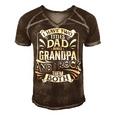 Father Grandpa I Have Two Titles Dad And Grandpa And I Rock Them Both414 Family Dad Men's Short Sleeve V-neck 3D Print Retro Tshirt Brown
