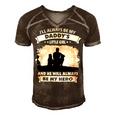 Father Grandpa Ill Always Be My Daddys Little Girl And He Will Always Be My Herotshir Family Dad Men's Short Sleeve V-neck 3D Print Retro Tshirt Brown