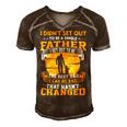Father Grandpa Mens I Didnt Set Out To Be A Single Father To Be The Best Dad73 Family Dad Men's Short Sleeve V-neck 3D Print Retro Tshirt Brown