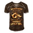 Father Grandpa My Daughter Will Never Be Too Old To Be Daddys Little Girl 61 Family Dad Men's Short Sleeve V-neck 3D Print Retro Tshirt Brown