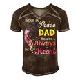 Father Grandpa Rest In Peace Dad Youre Always In My Heart 107 Family Dad Men's Short Sleeve V-neck 3D Print Retro Tshirt Brown