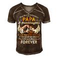Father Grandpa The Bond Between Papa And Granddaughter Is One That Is So Strong Family Dad Men's Short Sleeve V-neck 3D Print Retro Tshirt Brown
