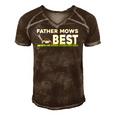 Father Mows Best Gift Fathers Day Lawn Funny Grass Men's Short Sleeve V-neck 3D Print Retro Tshirt Brown