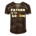 Father Of The Groom Getting Ready For The Wedding Men's Short Sleeve V-neck 3D Print Retro Tshirt Brown