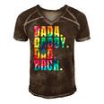 Fathers Day 2022 Dada Daddy Dad Bruh Tie Dye Dad Jokes Mens Men's Short Sleeve V-neck 3D Print Retro Tshirt Brown