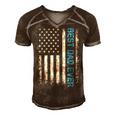 Fathers Day Best Dad Ever With Us American Flag V2 Men's Short Sleeve V-neck 3D Print Retro Tshirt Brown