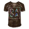 Fathers Day For New Dad Men's Short Sleeve V-neck 3D Print Retro Tshirt Brown