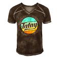 Fathers Day Gift For Tatay Filipino Pinoy Dad Men's Short Sleeve V-neck 3D Print Retro Tshirt Brown