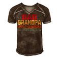 Fathers Day Gift From Grandkids Dad Grandpa Great Grandpa Men's Short Sleeve V-neck 3D Print Retro Tshirt Brown