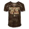 Fathers Day New Dad Gift Saturdays Are For The Dads Raglan Baseball Tee Men's Short Sleeve V-neck 3D Print Retro Tshirt Brown