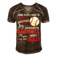 Favorite Baseball Player Calls Me Dad V3 Men's Short Sleeve V-neck 3D Print Retro Tshirt Brown