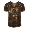 Fishing Reel Cool Godfather V2 Men's Short Sleeve V-neck 3D Print Retro Tshirt Brown