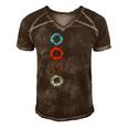 Four Elements Air Earth Fire Water Ancient Alchemy Symbols Men's Short Sleeve V-neck 3D Print Retro Tshirt Brown