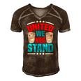 Funny Alcohol United We Keg Stand Patriotic 4Th Of July Men's Short Sleeve V-neck 3D Print Retro Tshirt Brown