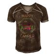 Funny Camper Gift Tee Happy Camping Lover Camp Vacation Men's Short Sleeve V-neck 3D Print Retro Tshirt Brown