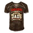 Funny Car Guys Make The Best Dads Mechanic Fathers Day Men's Short Sleeve V-neck 3D Print Retro Tshirt Brown