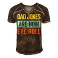 Funny Dad Jokes Are How Eye Roll Retro Dad Joke Fathers Day Men's Short Sleeve V-neck 3D Print Retro Tshirt Brown