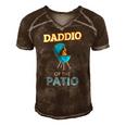Funny Daddio Of The Patio Fathers Day Bbq Grill Dad Men's Short Sleeve V-neck 3D Print Retro Tshirt Brown