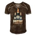 Funny Everyday Is Daddys Day Fathers Day Gift For Dad Men's Short Sleeve V-neck 3D Print Retro Tshirt Brown