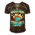 Funny My Drinking Team Has A Problem 263 Bowling Bowler Men's Short Sleeve V-neck 3D Print Retro Tshirt Brown