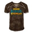 Funny Not A Stepdad But A Bonus Dad Fathers Day Gift Men's Short Sleeve V-neck 3D Print Retro Tshirt Brown