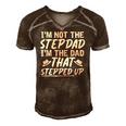 Funny Stepdad Fathers Day Family Daddy Bonus Dad Step Dad Men's Short Sleeve V-neck 3D Print Retro Tshirt Brown