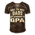 G Pa Grandpa Gift Only The Best Dads Get Promoted To G Pa V2 Men's Short Sleeve V-neck 3D Print Retro Tshirt Brown