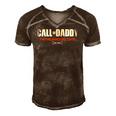 Gamer Dad Call Of Daddy Fatherhood Ops Funny Fathers Day Men's Short Sleeve V-neck 3D Print Retro Tshirt Brown