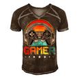 Gamer Video Gamer Gaming V2 Men's Short Sleeve V-neck 3D Print Retro Tshirt Brown