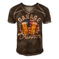 Garage Drinker 4Th Of July American Flag Dad Mens Garage Men's Short Sleeve V-neck 3D Print Retro Tshirt Brown