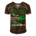 Gastroparesis Warrior Skull Women Vintage Green Ribbon Gastroparesis Gastroparesis Awareness V2 Men's Short Sleeve V-neck 3D Print Retro Tshirt Brown