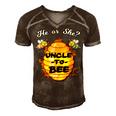 Gender Reveal He Or She Uncle To Bee Men's Short Sleeve V-neck 3D Print Retro Tshirt Brown