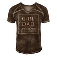 Girl Dad Awesome Like My Daughter Fathers Day Men's Short Sleeve V-neck 3D Print Retro Tshirt Brown