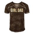 Girl Dad Fathers Day Gift From Daughter Baby Girl Raglan Baseball Tee Men's Short Sleeve V-neck 3D Print Retro Tshirt Brown