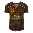 Girl Dad Outnumbered Men Fathers Day Father Of Girls Vintage Men's Short Sleeve V-neck 3D Print Retro Tshirt Brown