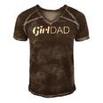 Girl Dad Outnumbered Tee Fathers Day Gift From Wife Daughter Men's Short Sleeve V-neck 3D Print Retro Tshirt Brown